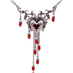 Halloween Fashion Blood Heart Rose Skull Collar Necklace Punk Gothic Jewelry Women Necklace (Necklace2)