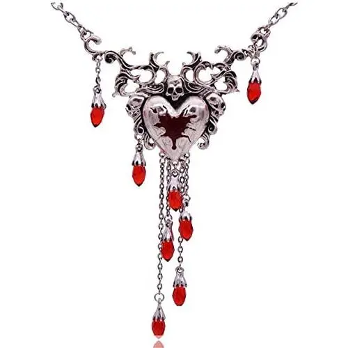 Halloween Fashion Blood Heart Rose Skull Collar Necklace Punk Gothic Jewelry Women Necklace (Necklace2) Halloween Fashion Blood Heart Rose Skull Collar Necklace Punk Gothic Jewelry Women Necklace (Necklace2)