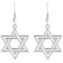 EUEAVAN Fashion Jewish Symbol Star Of David Silver Plated Pendant Earrings Jewelry for Women