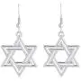 EUEAVAN Fashion Jewish Symbol Star Of David Silver Plated Pendant Earrings Jewelry for Women