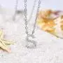 MONOOC Cubic Zirconia Initial Necklace, 14K White Gold Plated CZ Initial Letter Necklaces Dainty Simulated Diamond Gold Alphabet Pendant Womens Monogram Necklace Initial Jewelry Gifts for Women Girls