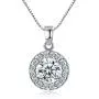 Aria Belle 18K White Gold Plated Round Cubic Zirconia Halo Pendant Necklaces for Women Aria Belle 18K White Gold Plated Round Cubic Zirconia Halo Pendant Necklaces for Women