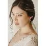SWEETV Cubic Zirconia Wedding Drop Earrings for Brides Bridesmaid Gifts, Crystal Vine Leaf Bridal Earrings for Women