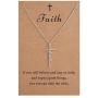 SANNYRA Faith Cross Necklace Belive Hope Loved Pendant Necklace Religious Personalized Jewelry Gift for Women