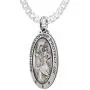US Jewels And Gems 1.125in 925 Sterling Silver Antiqued Finish Oval Saint Christopher Pendant Necklace US Jewels And Gems 1.125in 925 Sterling Silver Antiqued Finish Oval Saint Christopher Pendant Necklace