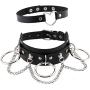 BeeGift Gothic Jewelry-Love Heart Adjustable Leather Choker Punk Rock PU Necklace Goth Choker Soft Collar Chain for Women Girls Cosplayer