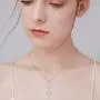CUOKA MIRACLE Cross Necklace, Rose Flower Pendant Necklace 18k Rose Gold Plated Jewelry Gift for Women CUOKA MIRACLE Cross Necklace, Rose Flower Pendant Necklace 18k Rose Gold Plated Jewelry Gift for Women