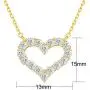 Carleen Yellow Gold Plated 925 Sterling Silver CZ Cubic Zirconia Open Heart Necklace Stud Earrings Jewelry Set For Women Girls