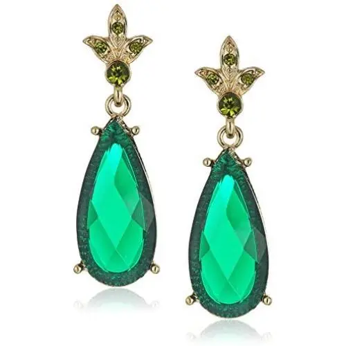1928 Jewelry Silver-Tone Faceted Teardrop and Crystal Drop Earrings 1928 Jewelry Silver-Tone Faceted Teardrop and Crystal Drop Earrings