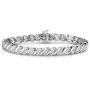 NATALIA DRAKE 1/4 Cttw Wave Link Diamond Tennis Bracelet for Women in Rhodium Plated Sterling Silver (Color I-J / Clarity I2-I3)
