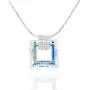 Stera Jewelry Sterling Silver Necklace Made with Swarovski Bermuda Blue or AB Square Crystal Pendant Stera Jewelry Sterling Silver Necklace Made with Swarovski Bermuda Blue or AB Square Crystal Pendant