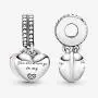 Pandora Jewelry Mother and Daughter Hearts Dangle Cubic Zirconia Charm in Sterling Silver Pandora Jewelry Mother and Daughter Hearts Dangle Cubic Zirconia Charm in Sterling Silver