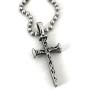 FORGIVEN JEWELRY Nail Cross Necklace Antique Silver Finish on Ball Chain