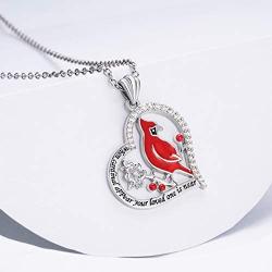 925 Sterling Silver Red Cardinal Bird Necklace Bracelet Memorial Pendant Jewelry Sympathy Gift for Women Girls Family