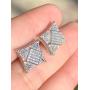 Mens Ladies 14K White Gold Over Silver Lab Diamond Earrings Screw Back Studs Iced Out aretes para hombre - Mens Earrings, Screw Back, Mens Jewelry, Hip hop Earring