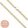 Miabella Solid 18k Gold Over 925 Sterling Silver Italian 3.5mm Diamond Cut Cuban Link Curb Chain Necklace for Women Men 16, 18, 20, 22, 24, 26, 30 Inch Made in Italy