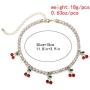 Cherry Tennis Link Chain Necklace Bling Iced Out Cherry Pendant Necklace Cute Crystal Rhinestone Clavicle Chain Necklace for Women Teen Girls Hip Hop Jewelry Gifts
