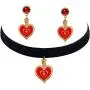 Queen of Hearts Costume Red Heart Earrings and Choker Necklace Halloween Costume for Queen of Hearts Halloween Dangle Drop Earrings and Black Choker Vintage Accessories Jewelry for Women Girls Queen of Hearts Costume Red Heart Earrings and Choker Necklace Halloween Costume for Queen of Hearts Halloween Dangle Drop Earrings and Black Choker Vintage Accessories Jewelry for Women Girls