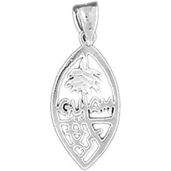 Jewels Obsession Guam Pendant | Sterling Silver 925 Guam Pendant - 25 mm