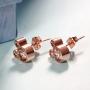 ERLUER Womens Mickey Stud Earrings Mouse Shape Rose Gold Platinum Plated Zircon Crystal Fashion Jewelry Earring For Women Party Gifts