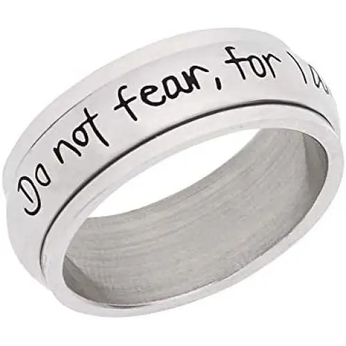 Beads & Pearls Jewelry 8mm High Polished Stainless Steel Womens Mens Do Not Fear, for I Am with You Isaiah 41:10'' Christian Bible Verse Religious & Inspirational Rings Beads & Pearls Jewelry 8mm High Polished Stainless Steel Womens Mens Do Not Fear, for I Am with You Isaiah 41:10'' Christian Bible Verse Religious & Inspirational Rings