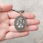 HAQUIL Viking Necklace - Metal Alloy, Viking God Valkyrie Freya Pendant - PU Leather Cord, 23.6''