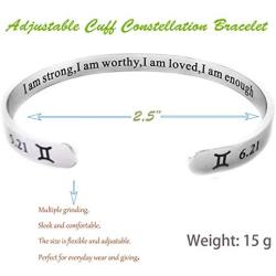 RENYILIN Creative Cuff Bracelet, Zodiac Bracelet, Inspirational Stainless Steel Bracelet for Men and Women