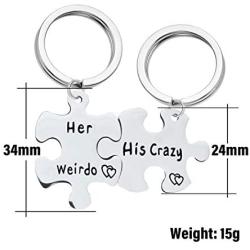 Couples Gifts Necklace Keychain His Crazy Her Weirdo Couples Neckalce Keychains Personalized Couples Jewelry Set