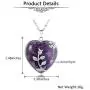CrystalTears Natural Amethyst Crystal Necklace Flower Wire Wrapped Heart Stone Pendant Reiki Healing Crystal Gemstone Necklace Jewelry for Women Girls CrystalTears Natural Amethyst Crystal Necklace Flower Wire Wrapped Heart Stone Pendant Reiki Healing Crystal Gemstone Necklace Jewelry for Women Girls