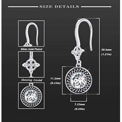 Sllaiss 18K Gold Plated Drop Earrings for Women Dangle Earrings Sparkling Austrian Crystal Celtic Knot Jewelry Gift for Christmas Birthday Anniversary with Box