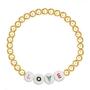 HEIMAXING Gold Stackable Bead Bracelet, 18k Gold Plated Beaded Bracelet Set Elastic Chain Love Friendship Mama Bracelets for Women Men