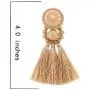 boderier Bohemian Statement Thread Tassel Chandelier Drop Dangle Earrings with Cassandra Button Stud