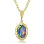 Opal Necklace by Alcheri | Oval Natural Opal Triplet Gold or Sterling Silver Necklace for Women, 18''