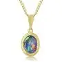 Opal Necklace by Alcheri | Oval Natural Opal Triplet Gold or Sterling Silver Necklace for Women, 18''