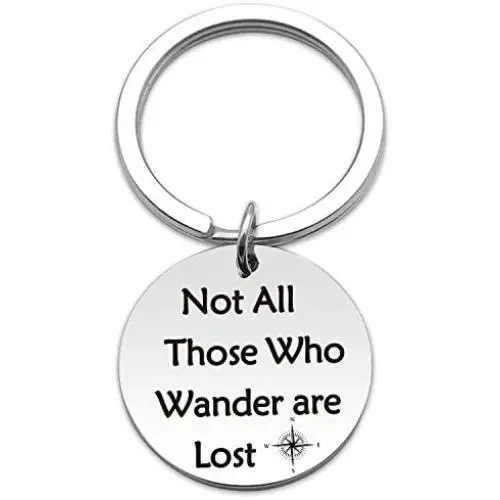 Ribukat Inspirational Keychain Not All Those Who Wander are Lost Cute Wanderlust Gift Travelling Jewelry Gift for Wanderlust Hiker Backpacker Ribukat Inspirational Keychain Not All Those Who Wander are Lost Cute Wanderlust Gift Travelling Jewelry Gift for Wanderlust Hiker Backpacker