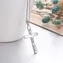 Cross Necklace Sterling Silver Religious Engraved''Faith Hope Love''Pendant Necklace Jewelry for Women Girls Unisex