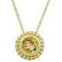 Jewelili 10K Yellow Gold 5 millimeter Citrine Pendant Necklace, 18 Inches Rope Chain Jewelili 10K Yellow Gold 5 millimeter Citrine Pendant Necklace, 18 Inches Rope Chain