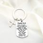 FUSTMW Psalm 23:4 Bible Verse Dog Tag Keyring/Necklace Christian Jewelry Religious Inspirational Gift