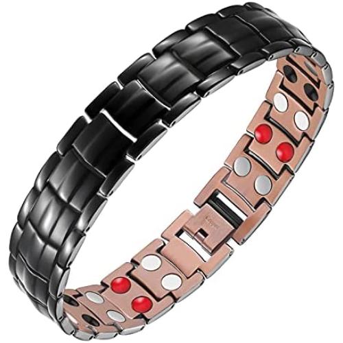 Feraco Copper Bracelet for Men 4 Elements Magnetic Bracelets Pain Relief for Arthritis Elegant 99.99% Solid Copper Jewelry with Magnets Feraco Copper Bracelet for Men 4 Elements Magnetic Bracelets Pain Relief for Arthritis Elegant 99.99% Solid Copper Jewelry with Magnets