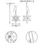 EVER FAITH Womens 925 Sterling Silver Zircon Ear Accessory Jewelry Winter Sparkle Snowflake Hook Earrings