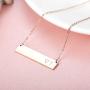 Finrezio Rose Gold Plated Stainless Steel Initial Heart Bar Necklace Alphabet Pendant Necklace for Women Mother, 16''+2''