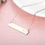 Finrezio Rose Gold Plated Stainless Steel Initial Heart Bar Necklace Alphabet Pendant Necklace for Women Mother, 16''+2''