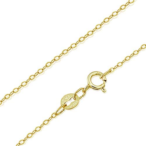 Sea of Ice Sterling Silver 1mm Super Thin Delicate Flat Cable Chain Necklace, 14-36 inch
