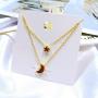 Dainty Moon Necklace Star Chain Gold Necklaces Crescent Moon Pendant Necklace Choker Necklace Minimalist Boho Jewelry for Women Girl Mother Gift