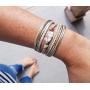 GelConnie Baroque Pearl Leather Cuff Bracelet Multi Strand Wrap Bracelets Magnetic Bohemian Bracelet for Women, Wife, Sister
