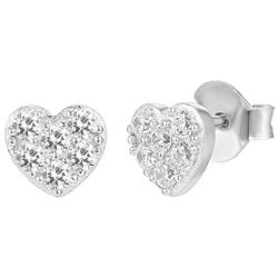 PAVOI 14K Gold Plated 925 Sterling Silver Earrings | Heart Stud Earrings | Gold Stud Earrings for Women