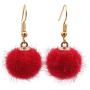 XCFS 10 Pairs POM POM Fur Balls Tassel Dangle Earrings 18K Gold Plated 10 colors Faux Plush Pompon Ball Earring For Women Girls