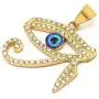 Warvik Green Opal Horus Eye Egypt CZ Stone Pendant Necklace Silver Color, Stainless Steel Jewelry Men Women Wheat Chain 20/28 Inch Warvik Green Opal Horus Eye Egypt CZ Stone Pendant Necklace Silver Color, Stainless Steel Jewelry Men Women Wheat Chain 20/28 Inch
