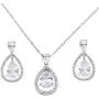 Teardrop Open Dangle Jewelry Set Necklace & Earrings Trendy AAA Cubic Zirconia For Women Wedding Party
