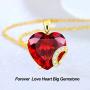 Heart Pendent Necklace for Women Girls Forever Love Heart Birthstone Necklaces Sterling Silver Gold Plated Birthday Fashion Jewelry Gift for Teen Girls Girlfriend Wife Mom